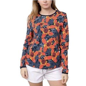 Hang Ten Womens Long Sleeve Rashguard UPF 50+ Stretch Top Shirt NWT Size M